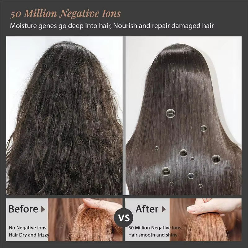 Wireless Hair Straightener Brush with 5 Temp Setting Anti-Scald Hot Brush Heated Styling Comb Fast Heating Straight Hair Comb