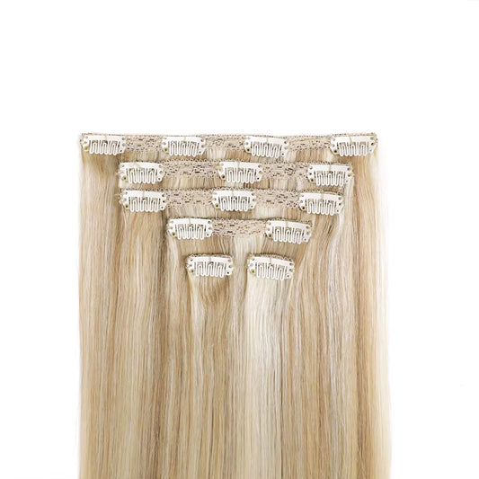 Clip in Hair Extension Human Hair Hightlight Seamless Clip Ins Human Hair Real Hair Extensions Human Hair 70G 6PCS