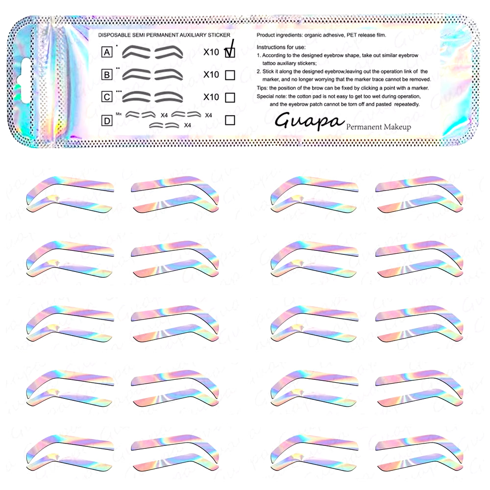 2024 Disposable Eyebrow Design Stencil Eyebrow Tint Airbrush Auxiliary Sticker for Brows Shaping with Single Eyebrowstype Option