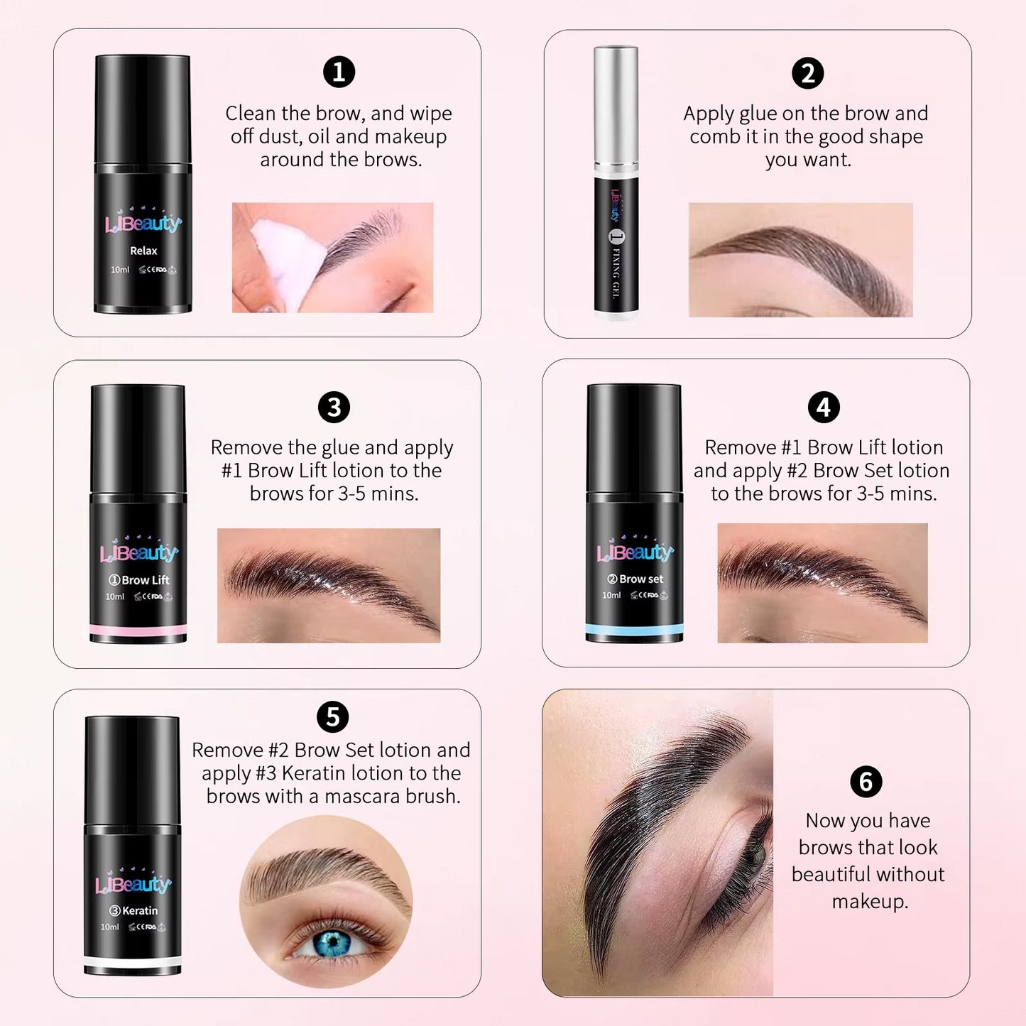 Eyebrows Lift Lotion Single Bottle Brow Lamination Perm Cream 1#2#3#4 Keratin Emulsion Brow Lifting Makeup Tools