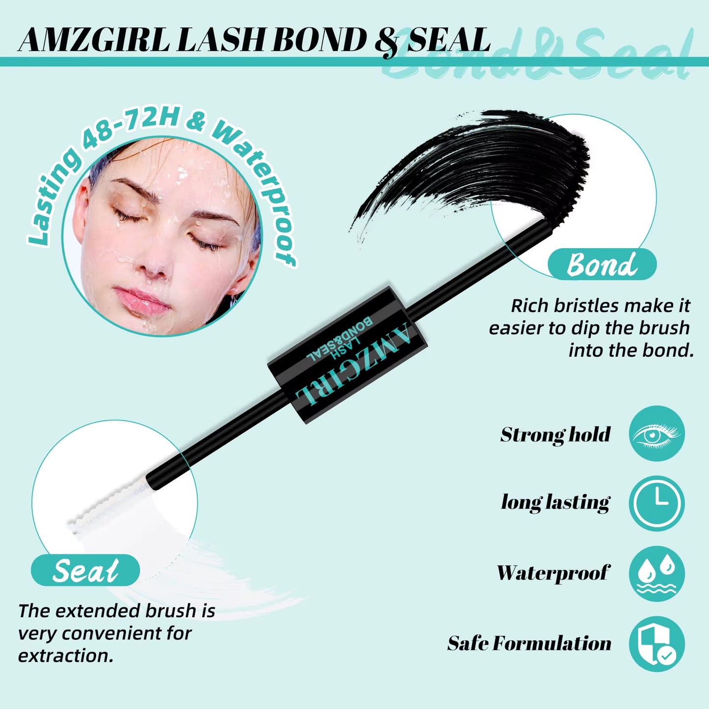 AMZGIRL LASH DIY Eyelashes Kit 320Pcs Cluster Lashes 30D+40D Waterproof Bond and Seal with Remover Tweezer Premade Fan Lashes