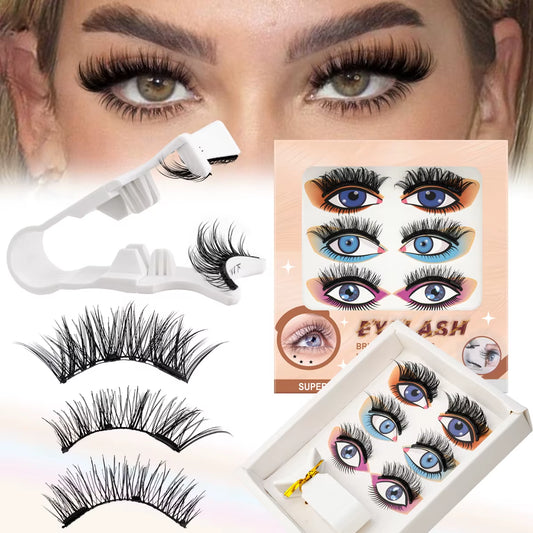Magnetic Eyelash 1/3 Pairs Magnetic Fake Eyelashes Kit and Magnetic Tweezers Makeup Tool Handmade Reusable Mink Lashes Make Up