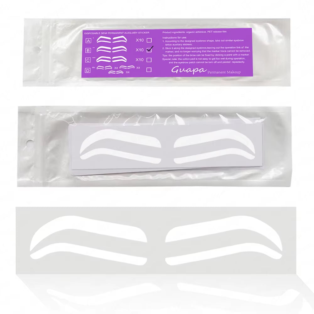 2024 Disposable Eyebrow Design Stencil Eyebrow Tint Airbrush Auxiliary Sticker for Brows Shaping with Single Eyebrowstype Option
