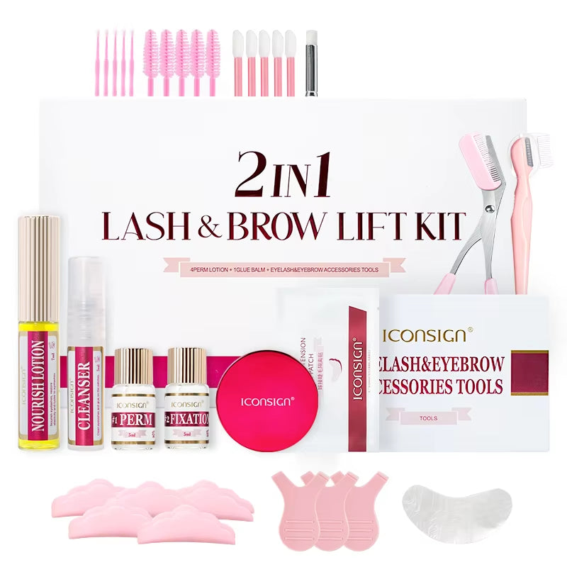 Dropshipping 2IN1 Eyelash Lifting Kit Fast Perming LASH & BROW Liftng Kit Lasting 6-8 Weeks Mascara Enhancer Makeup Tools
