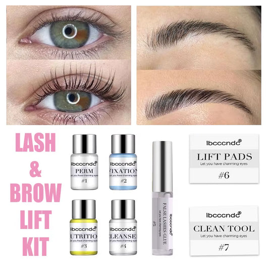 Pro Eye Lash & Brow Lift Perming Eyelash Lift Extension Kit Curling Eye Lash Perming Lotion for Home Use Salon Brow Lamination