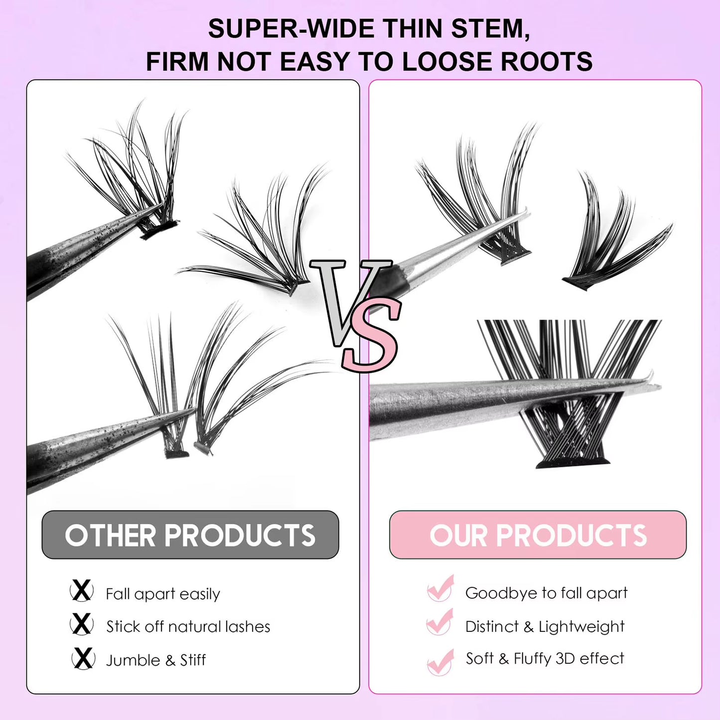 30D 40D False Eyelashes Bond and Seal Lash Glue Professional Soft Natural Cluster Lash Extension Tools Kit for Women Make Up