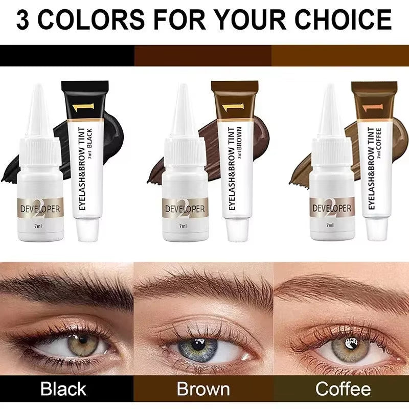 Eyelashes and Eyebrow Tint Dye Professional Eyebrow Dye Waterproof Long-Lasting Eyebrow Brow Kit Semi Permanent Brow Lift
