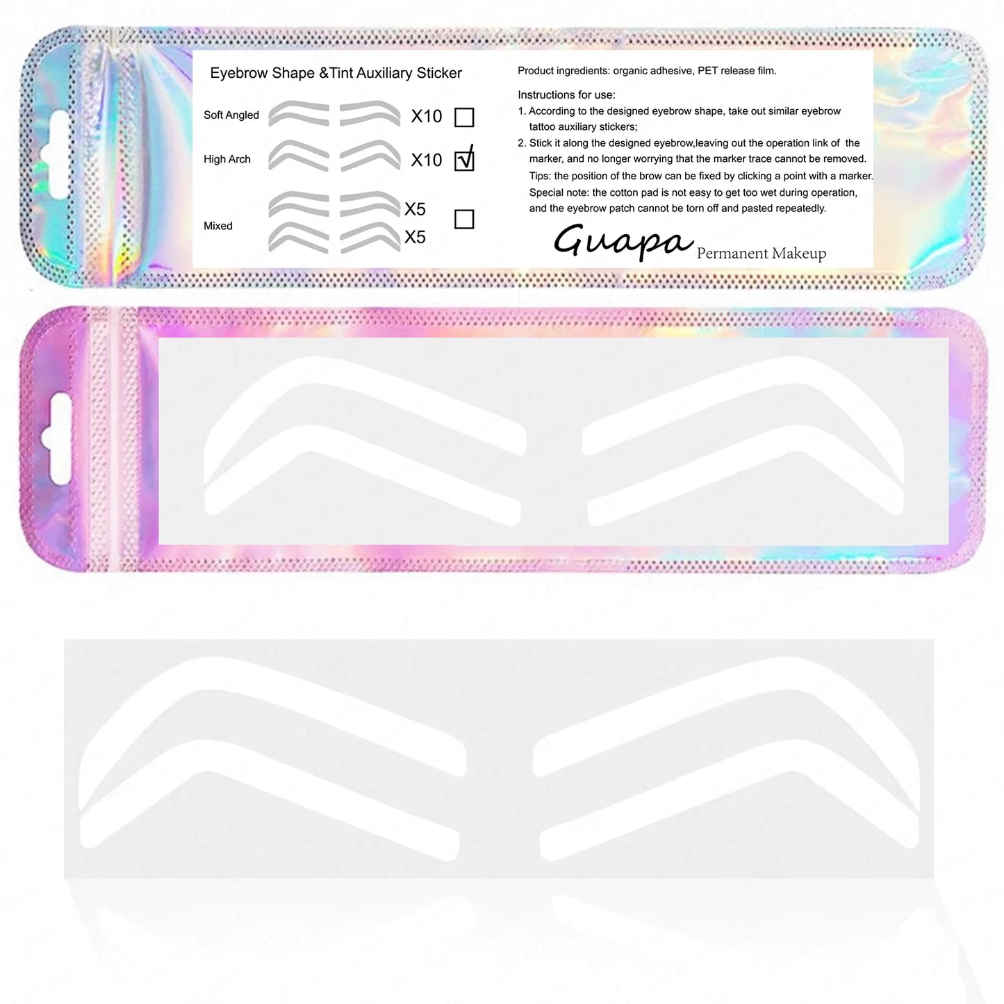 2024 Disposable Eyebrow Design Stencil Eyebrow Tint Airbrush Auxiliary Sticker for Brows Shaping with Single Eyebrowstype Option