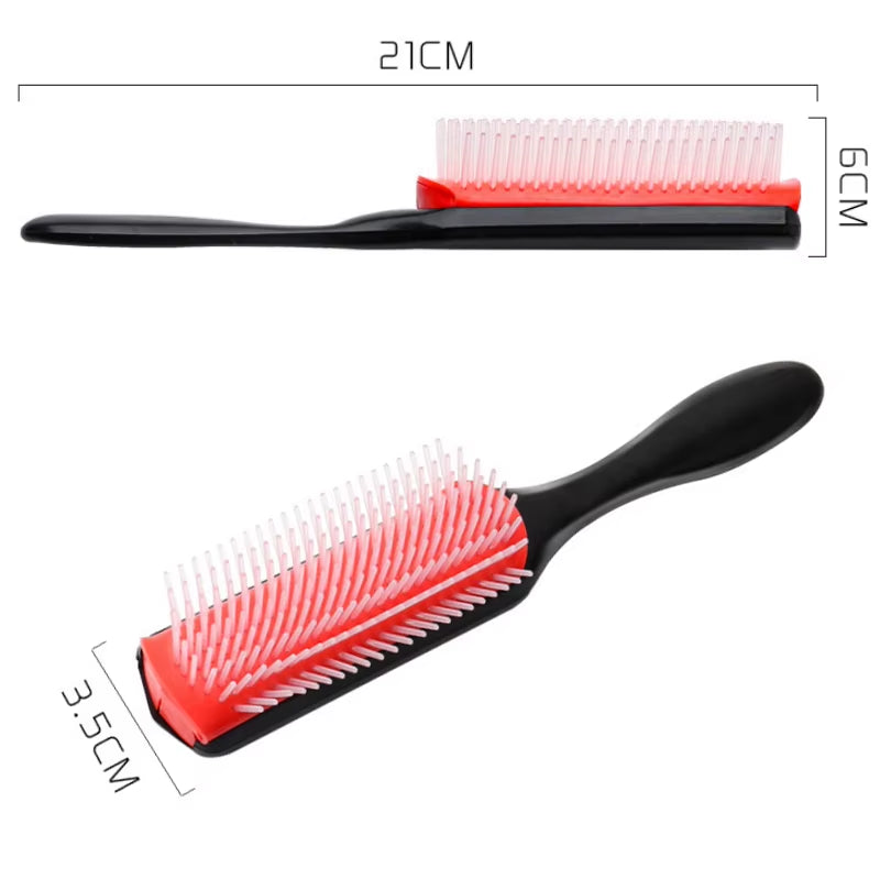 9 Rows Detangling Deman Hair Brush Scalp Massage Hairbrush Styling Salon Hairdressing Women Straight Curly Hair Products Comb