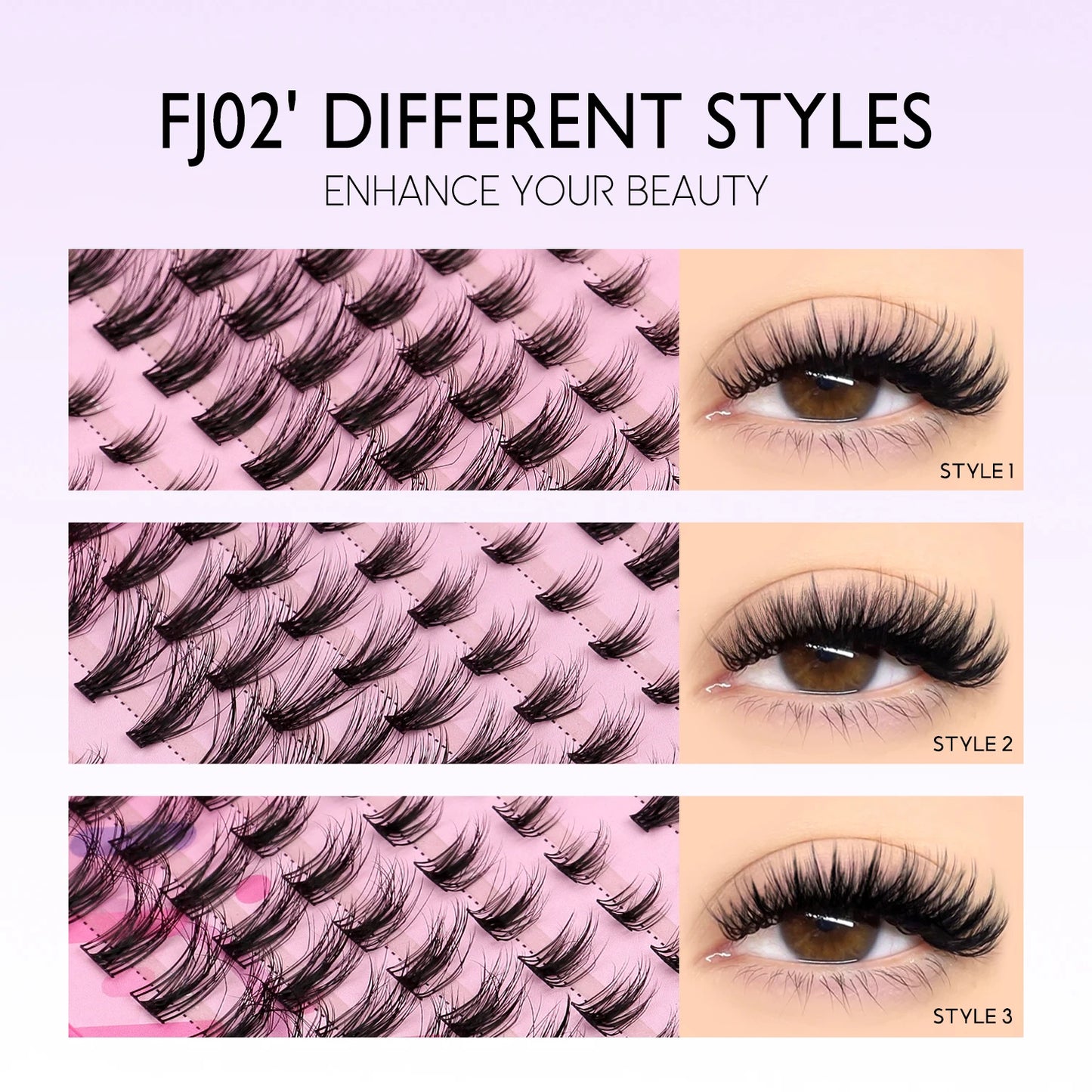 DIY Eyelashes Cluster Lashes Kit Extensions Premade Volume Eyelash Extension with Eyelash Tweezers Fake Eyelashes