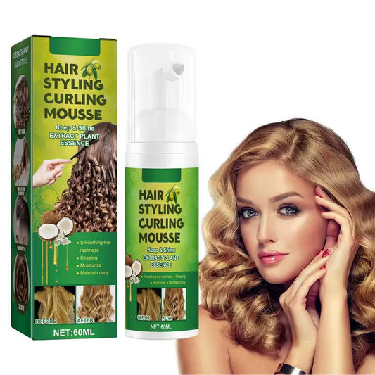60Ml Curly Hair Products Styling Cream Curl Enhancer Anti-Frizz Hair Curling Repairing Mousse for Natural Curls for Women