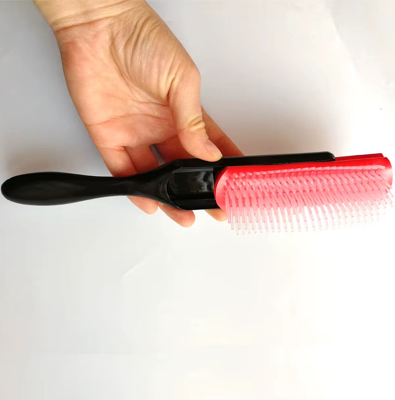 9 Rows Detangling Deman Hair Brush Scalp Massage Hairbrush Styling Salon Hairdressing Women Straight Curly Hair Products Comb
