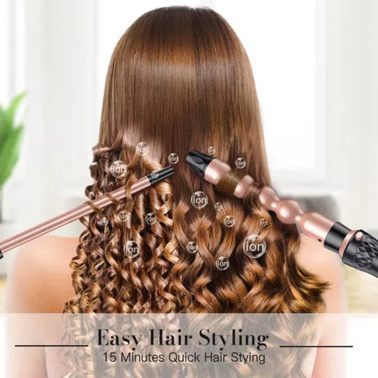 Curling Iron 4 in 1 Hair Crimper Wand Set 3 Barrel Hair Waver with LED Temperature Control