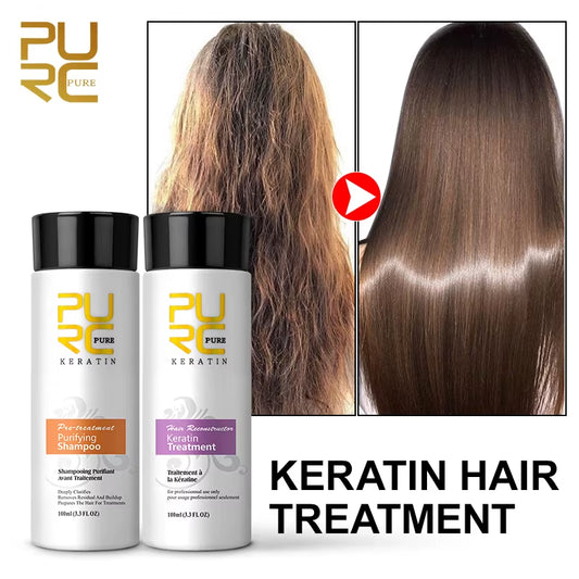 Professional Brazilian Keratin Hair Treatment Cream Straightening Smoothing Scalp Treatment Purifying Shampoo Hair Care
