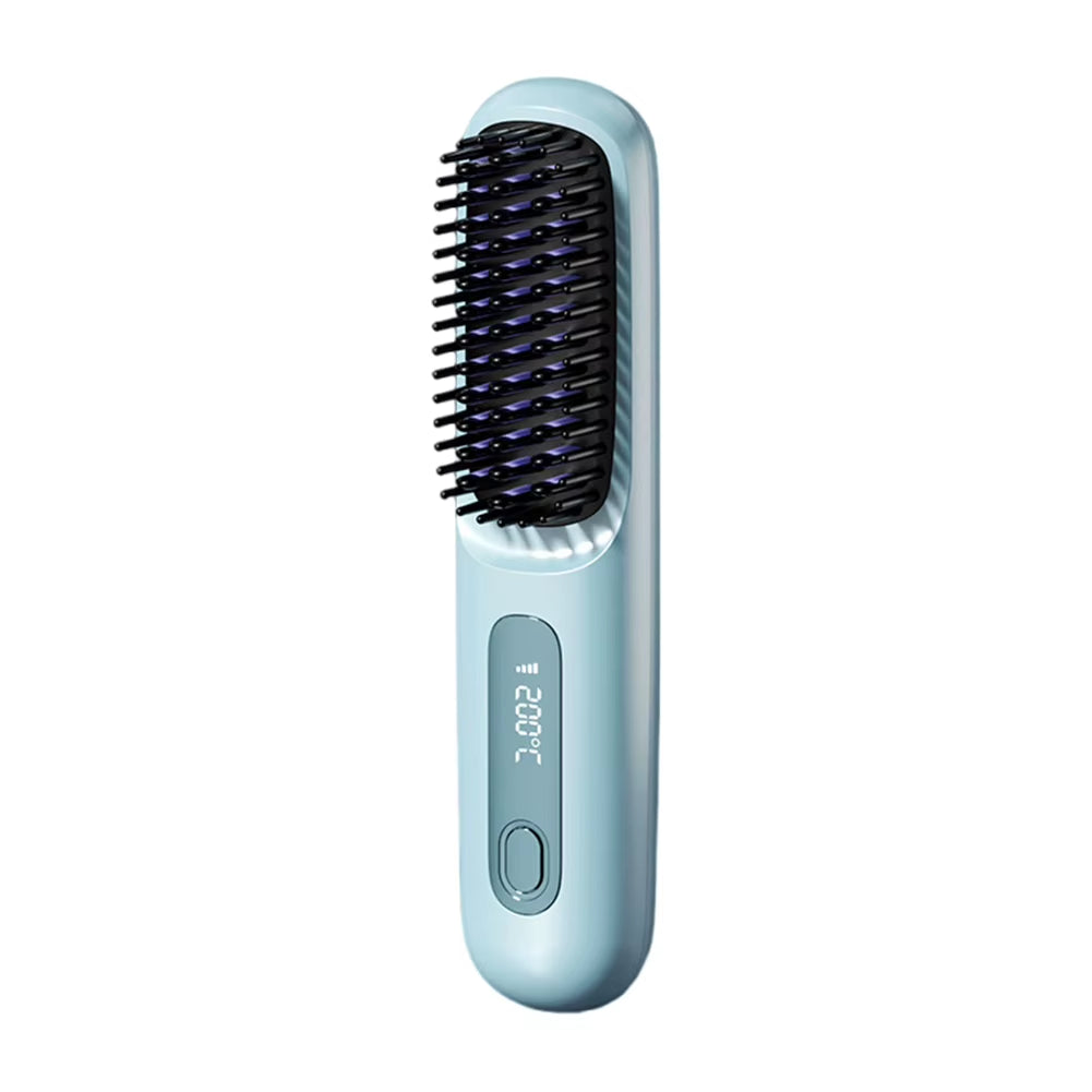 Cordless Hair Straightener Portable Straightener Brush Anti-Scald Negative Ions Hair Straightener Rechargeable for Home Travel