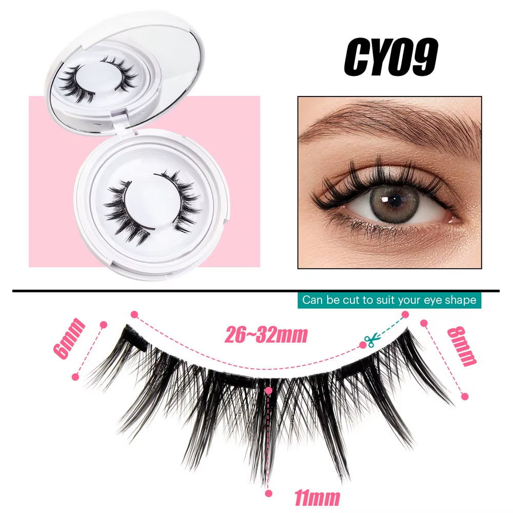 3D Natural Magnetic Eyelashes Kit No Glue Needed Fluffy Reusable Professional 3D Magnetic False Eyelashes