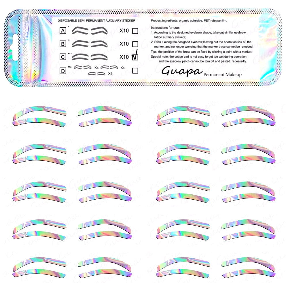 2024 Disposable Eyebrow Design Stencil Eyebrow Tint Airbrush Auxiliary Sticker for Brows Shaping with Single Eyebrowstype Option