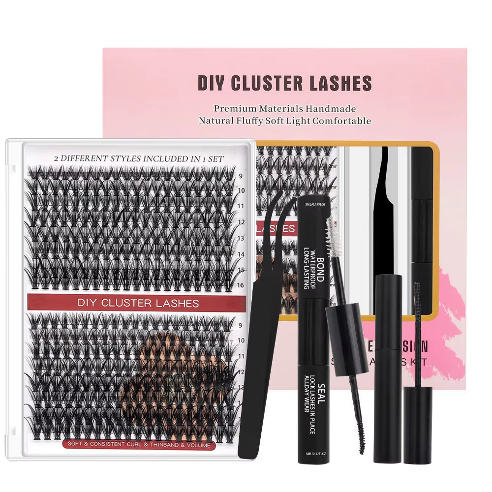 Lash Extension Kit Curl Eyelash Extension Cluster Lashes Individual Eyelashes Extension Eyelashes Makeup False Eyelashes 9-16Mm