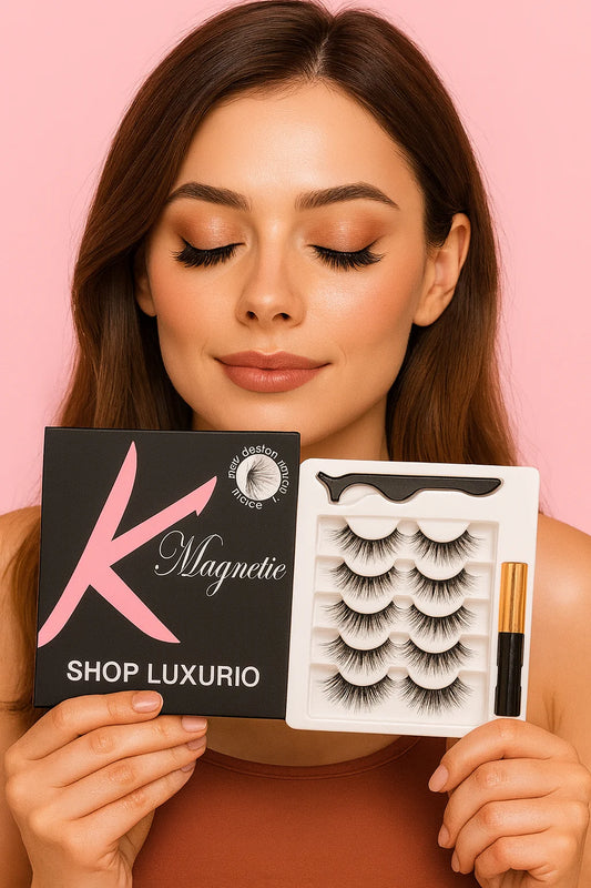 Magnetic Eyelashes & Eyeliner Kit – 7 Pairs Reusable 3D Wispy Lashes, Natural & Fluffy False Eyelashes Set with 7 Styles for Everyday & Glam Looks