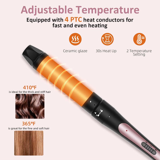 Thermal Brush, 1.5 Inch Heated round Curling Brush 2-In-1 Hair Dryer and Styler, Hot Straightener Comb with Detachable Head For
