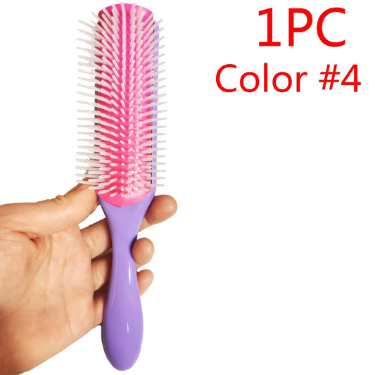 9 Rows Detangling Deman Hair Brush Scalp Massage Hairbrush Styling Salon Hairdressing Women Straight Curly Hair Products Comb