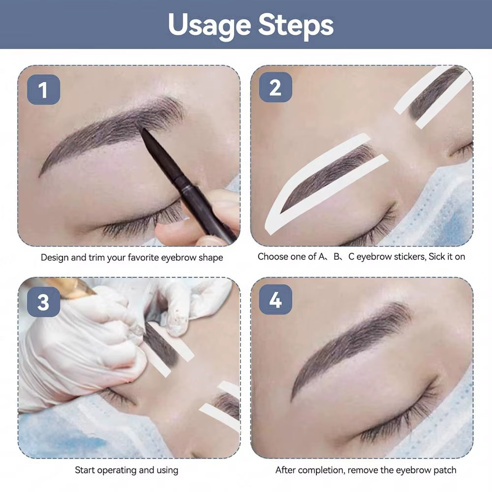 2024 Disposable Eyebrow Design Stencil Eyebrow Tint Airbrush Auxiliary Sticker for Brows Shaping with Single Eyebrowstype Option
