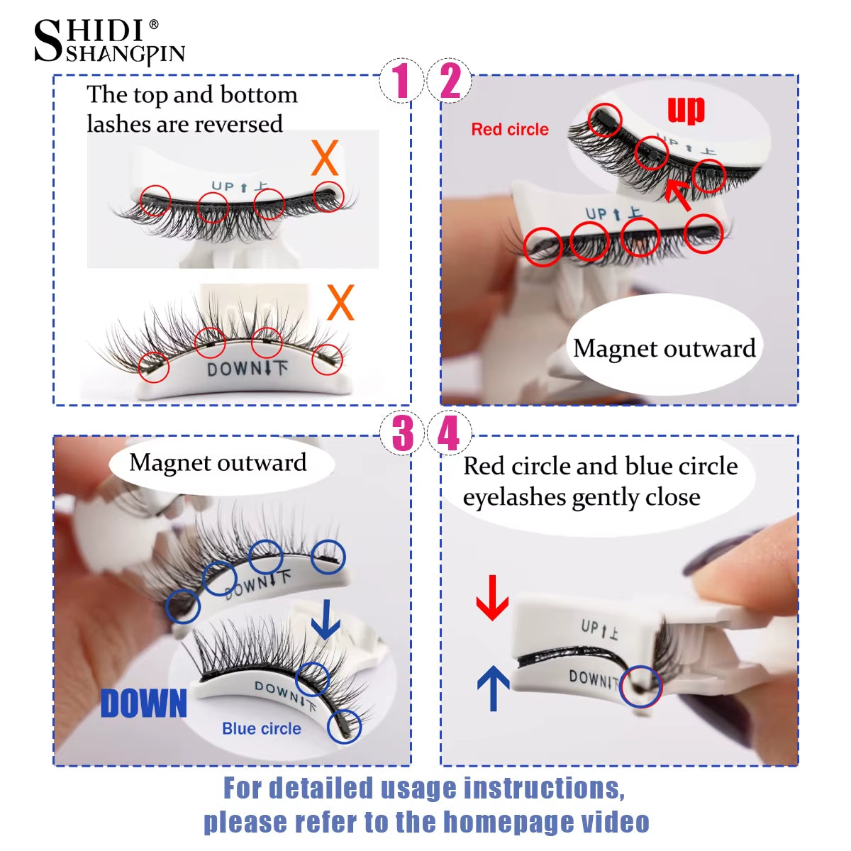 Magnetic Eyelash 1/3 Pairs Magnetic Fake Eyelashes Kit and Magnetic Tweezers Makeup Tool Handmade Reusable Mink Lashes Make Up