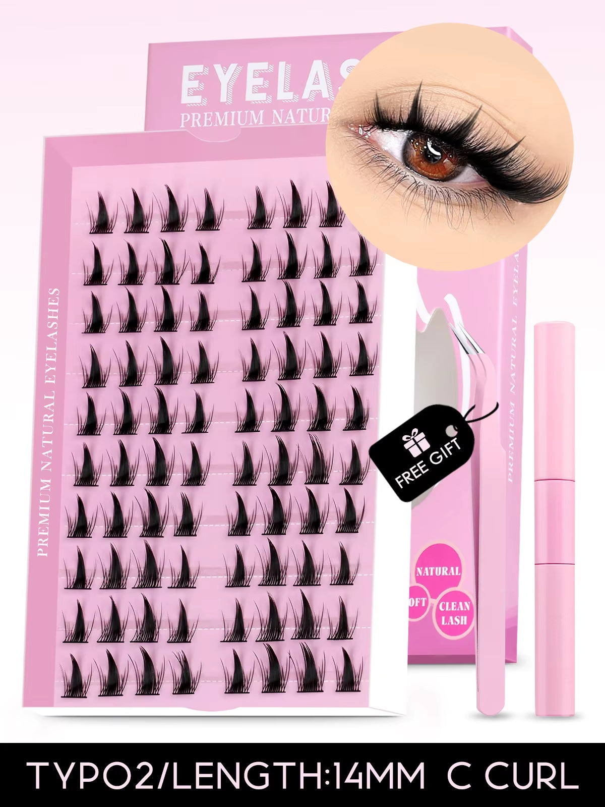 DIY Lash Kit 10-18Mm Manga Lashes Mixed Tray Lash Clusters Individual Eyelashes Kit with Lash Bond DIY Lashes