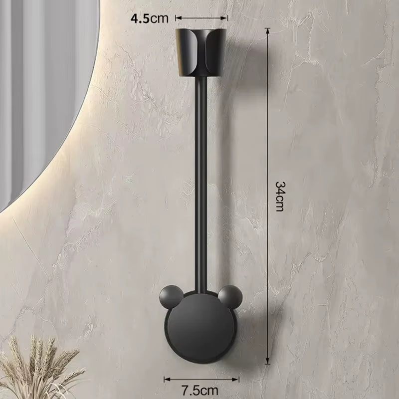 Hair Dryer Holder Bathroom Wall-Mounted Hairdryer Storage Rack Free Hands Multifunction Adjustable Comb Hair Dryer Organizer