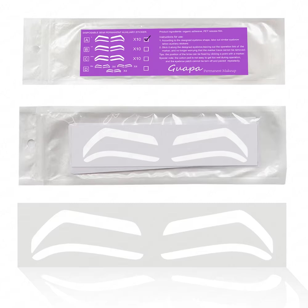 2024 Disposable Eyebrow Design Stencil Eyebrow Tint Airbrush Auxiliary Sticker for Brows Shaping with Single Eyebrowstype Option