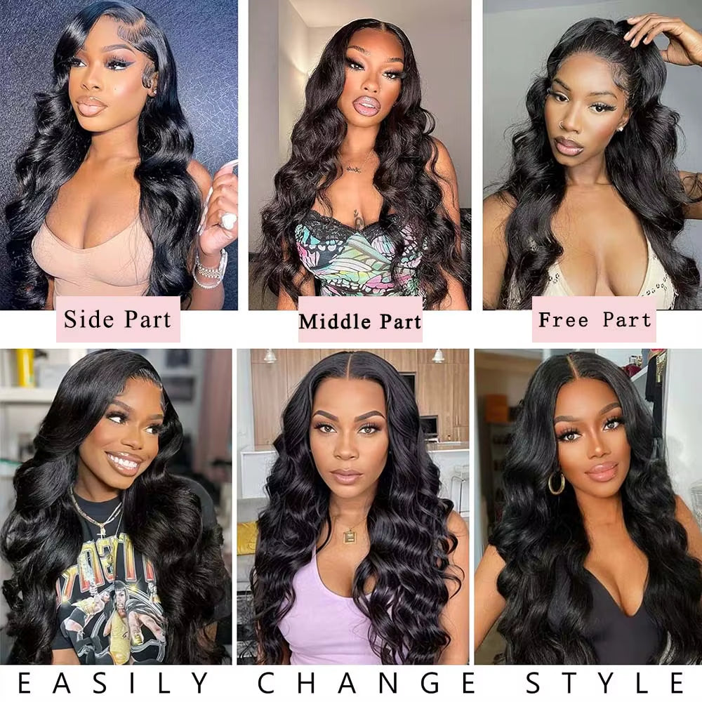 250% Density 13X6 Body Wave Lace Front Wigs Human Hair 13X4 HD Lace Front Wigs Human Hair Pre Plucked Human Hair Wigs for Women