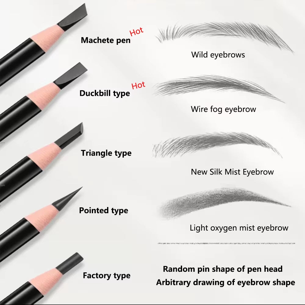 Eyebrow Pencil Waterproof Eyebrow Enhancers Long Lasting Brow Cosmetics Professional Makeup Brow Lift Feather Eyebrow Pencil