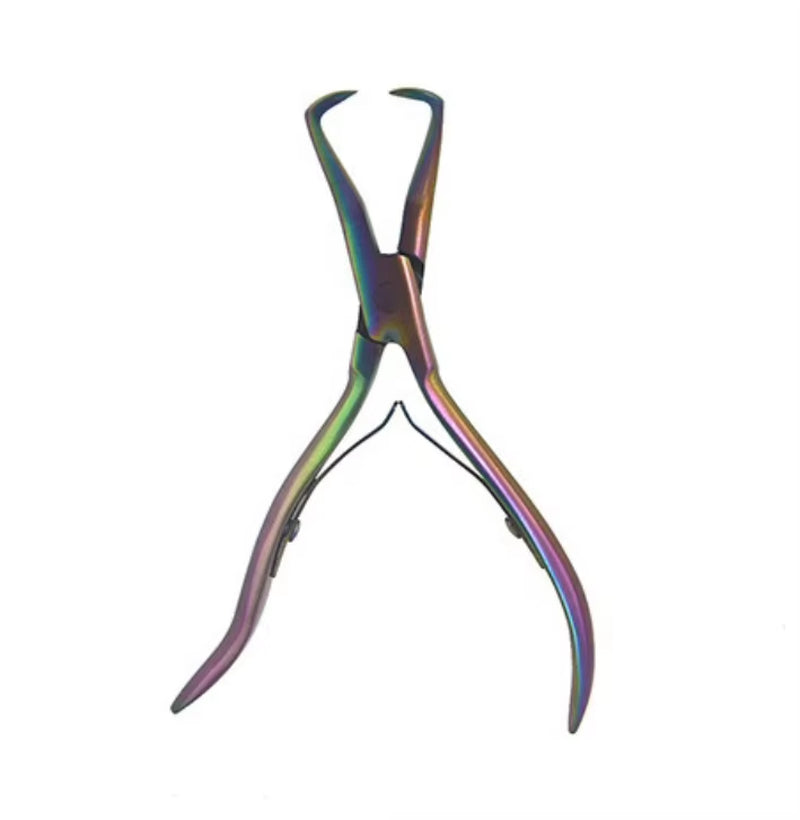 1 PC 5.5 Inch Silver Stainless Steel Clamp Hair Extension Plier with Two Hook Keratin Hair Extensions Removal Tools