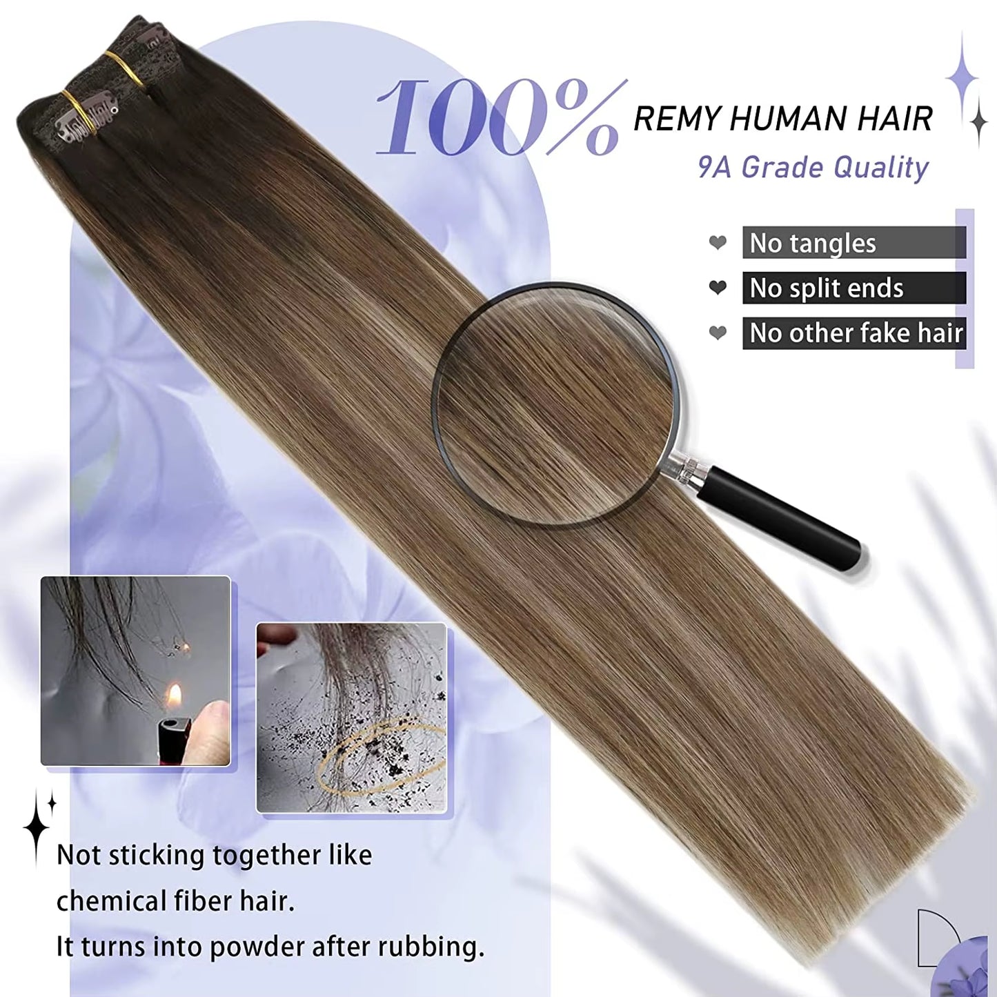 [Hot Sale]  Clip in Hair Extensions Real Natural Hair Remy Straight Set 5&7 Pcs Brazilian Clip in Human Hair Extensions