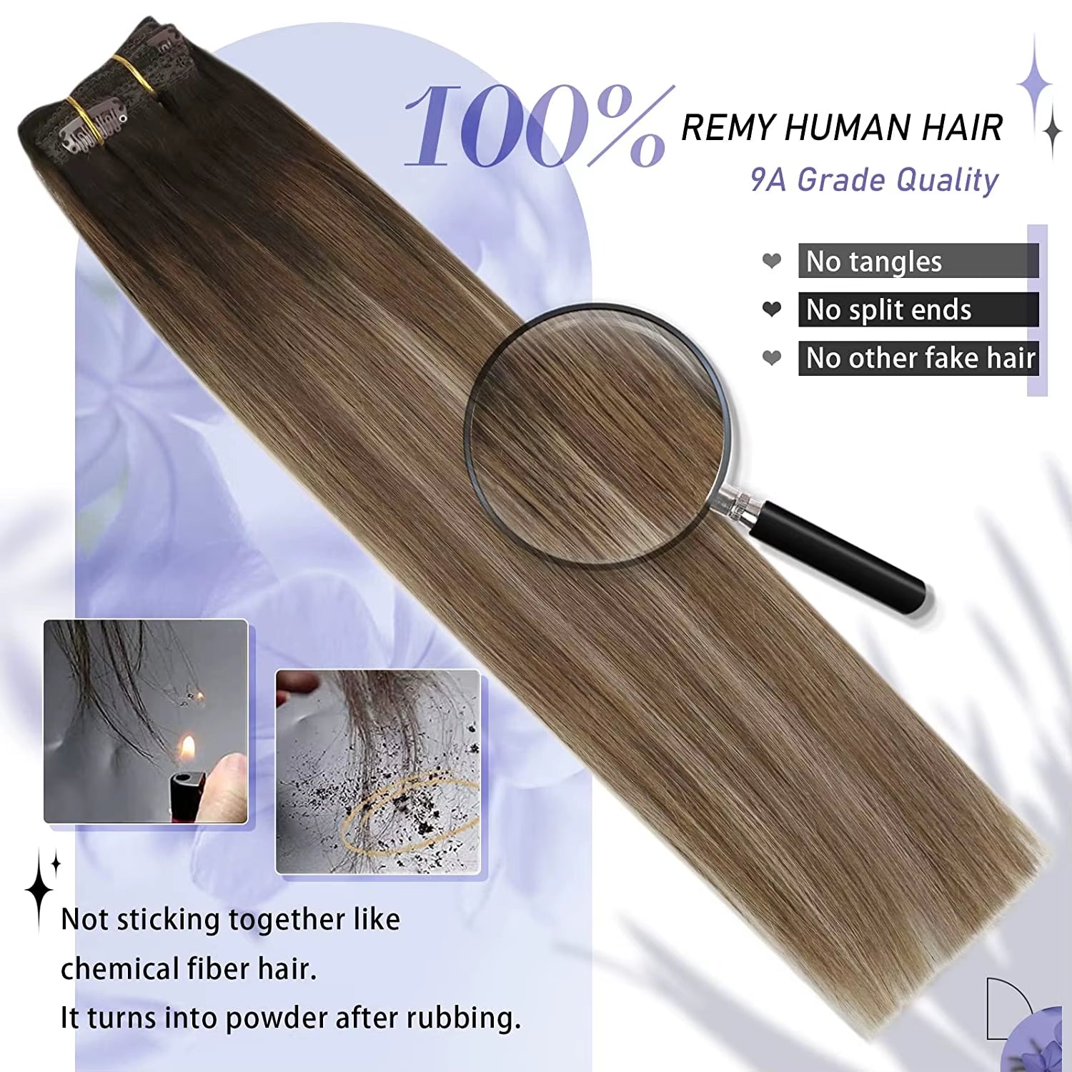 [Hot Sale]  Clip in Hair Extensions Real Natural Hair Remy Straight Set 5&7 Pcs Brazilian Clip in Human Hair Extensions
