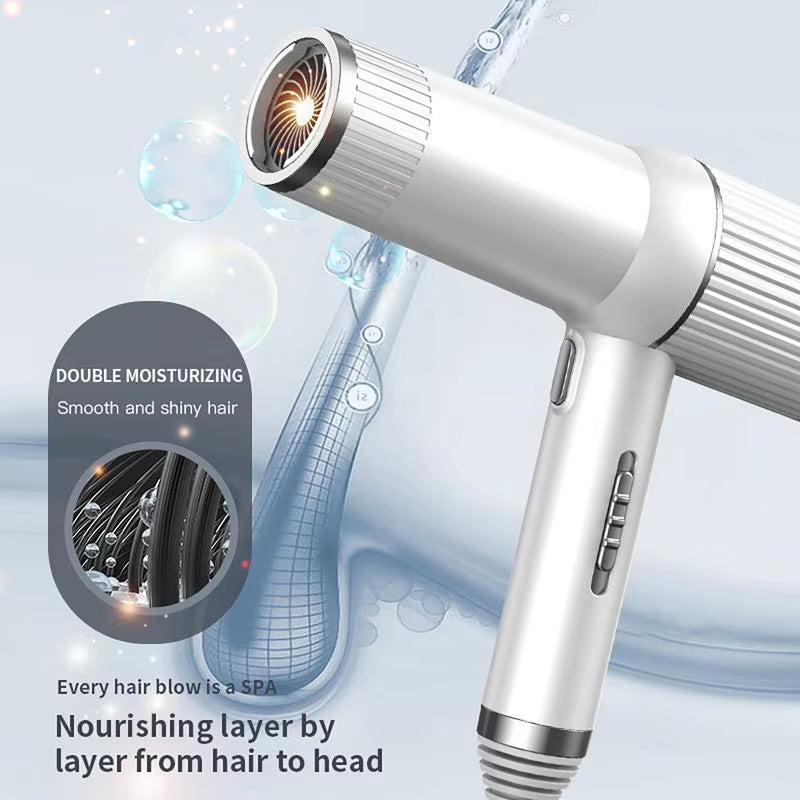 Professional High Speed Hair Dryer, 1 Box Low Noise Hair Dryer with Magnetic Diffuser & Nozzle, Foldable Hair Dryer for Home