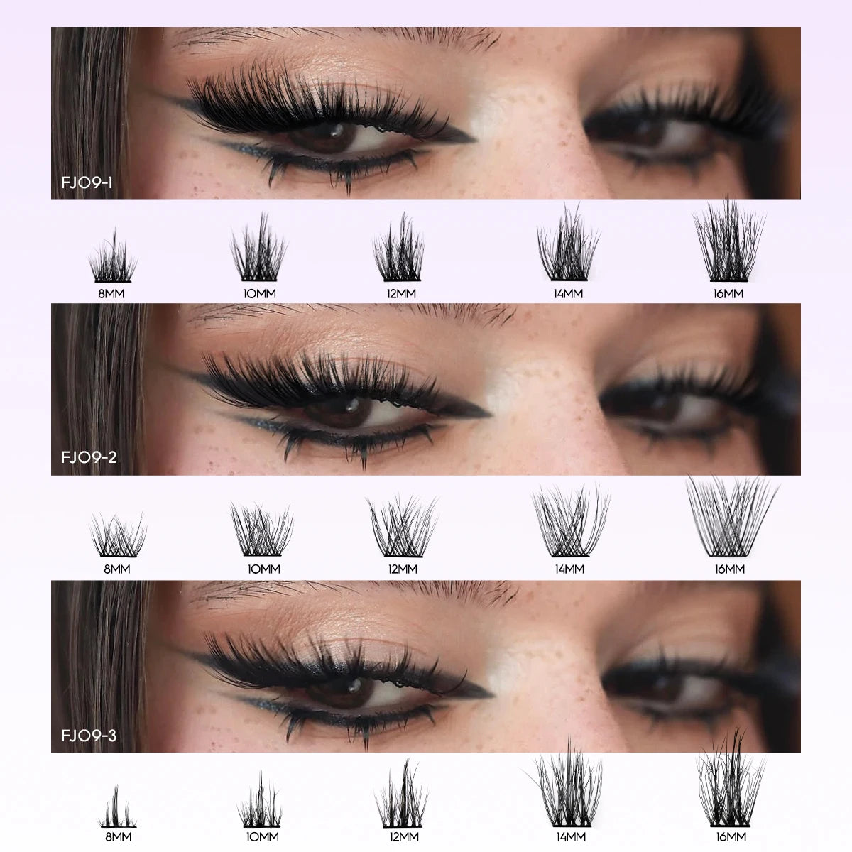 DIY Eyelashes Cluster Lashes Kit Extensions Premade Volume Eyelash Extension with Eyelash Tweezers Fake Eyelashes