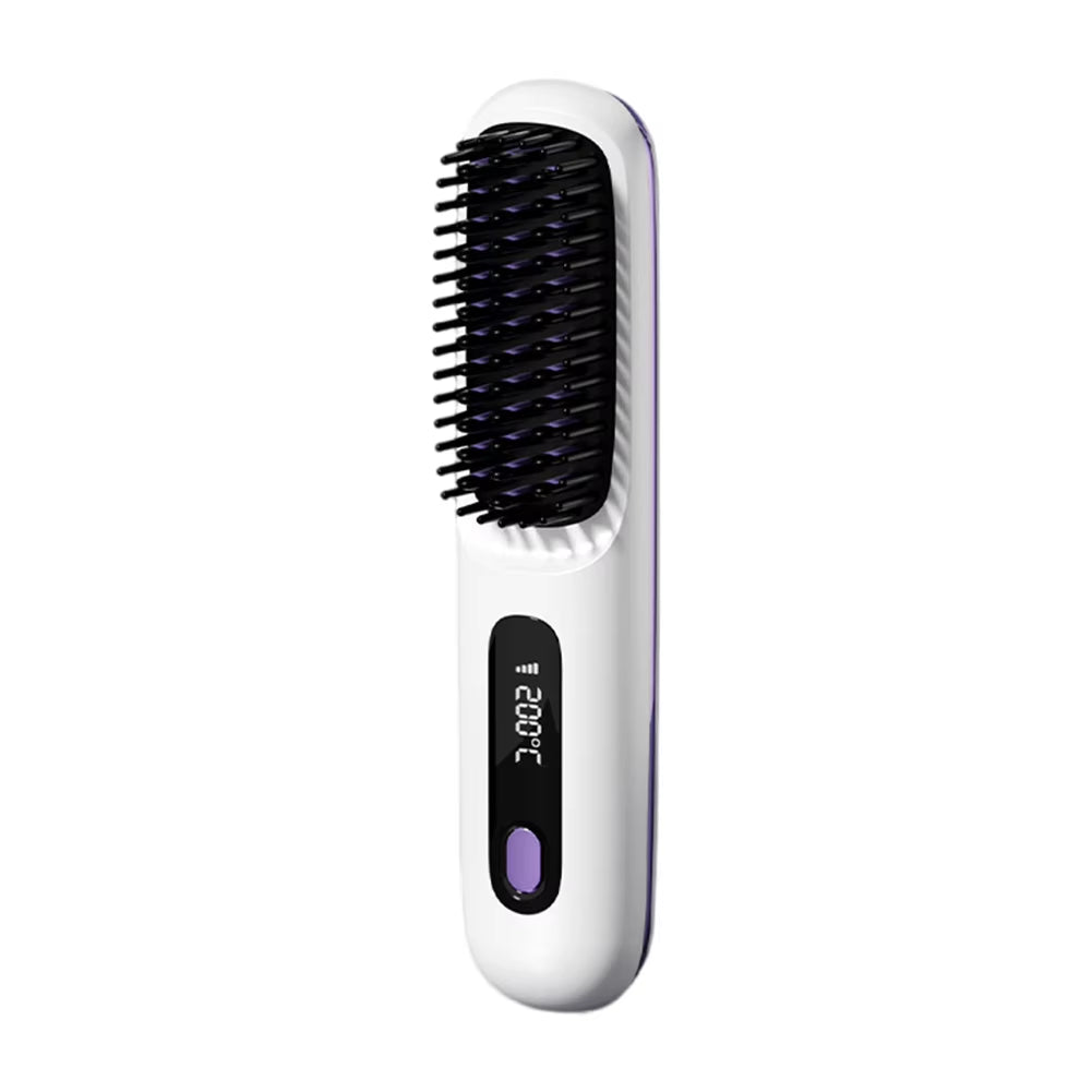 Cordless Hair Straightener Portable Straightener Brush Anti-Scald Negative Ions Hair Straightener Rechargeable for Home Travel