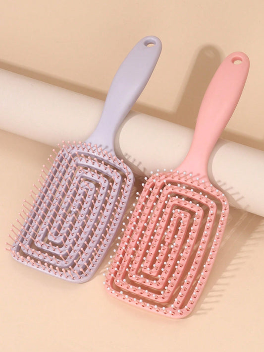 2Pcs/1Pc Ribbed Comb Volumizing Detangling Hair Brush, Women'S Long Hair Massage Comb with Hollowed-Out Design for Home Use,Hair Brush,Comb,Hair Tools,Hair Products and Accessories for Barber Salon Beauty Travel Essentials,Back to School,Travel Holiday Essentials,Hair Accessories for Women,Brush,Hair Brushes,Edge Brush,Brush Hair,Hair Comb,Comb Hair,Detangling Brush,Ball Brush,Mini Hair Brush,Hair Brush Set,Wooden Comb