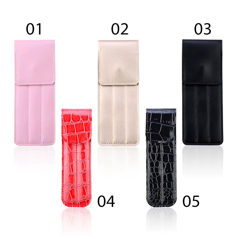 Eyelash Extension Special Tweezers Leather Case Professional Storage Bag for Tweezers Eyelashes Kit Portable Safe Makeup Tools