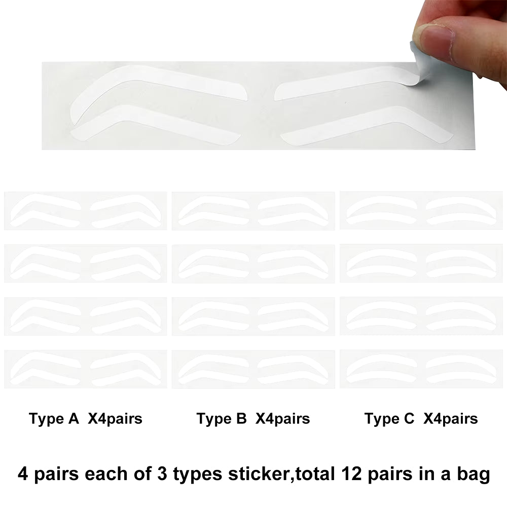2024 Disposable Eyebrow Design Stencil Eyebrow Tint Airbrush Auxiliary Sticker for Brows Shaping with Single Eyebrowstype Option