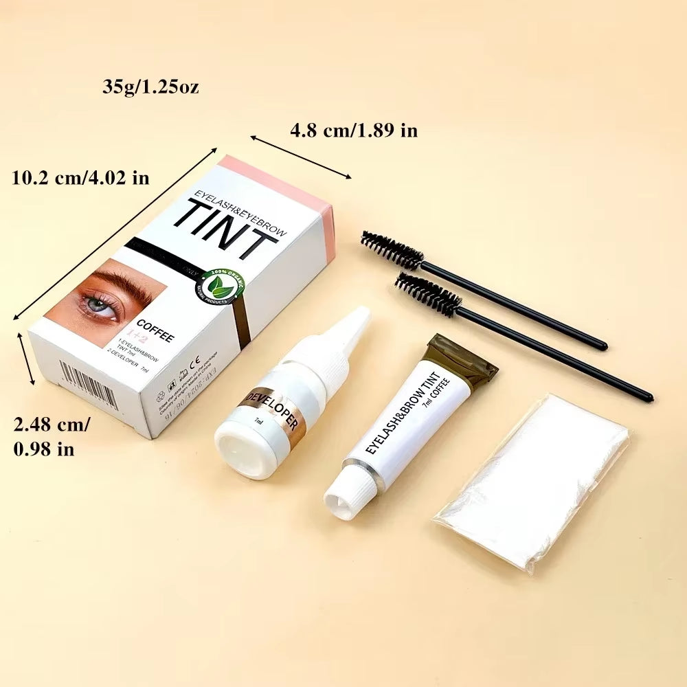Eyelashes and Eyebrow Tint Dye Professional Eyebrow Dye Waterproof Long-Lasting Eyebrow Brow Kit Semi Permanent Brow Lift