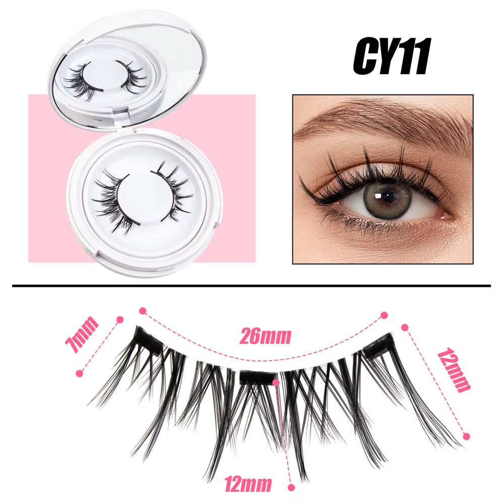 3D Natural Magnetic Eyelashes Kit No Glue Needed Fluffy Reusable Professional 3D Magnetic False Eyelashes