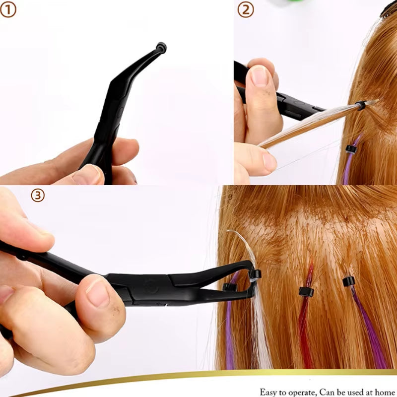 1 PC 5.5 Inch Silver Stainless Steel Clamp Hair Extension Plier with Two Hook Keratin Hair Extensions Removal Tools
