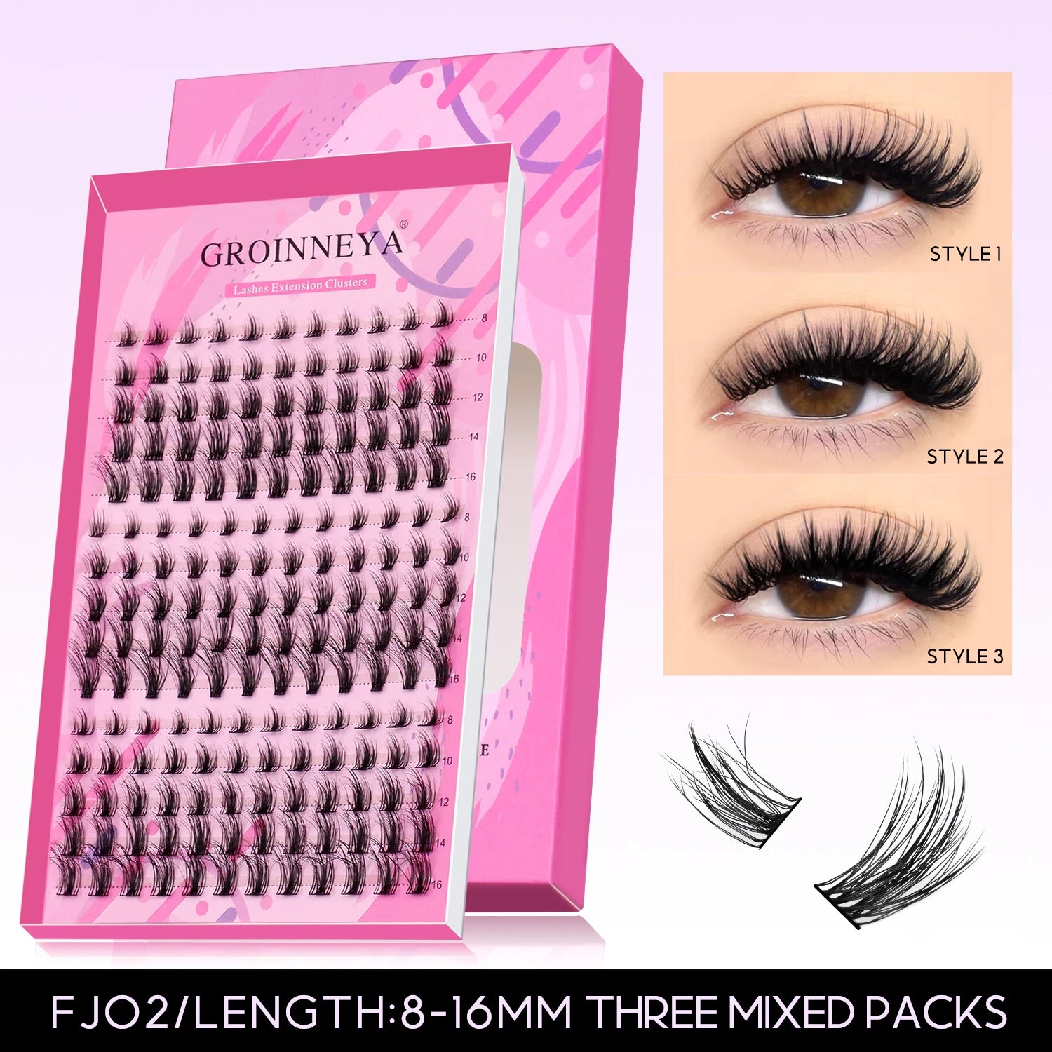 DIY Eyelashes Cluster Lashes Kit Extensions Premade Volume Eyelash Extension with Eyelash Tweezers Fake Eyelashes
