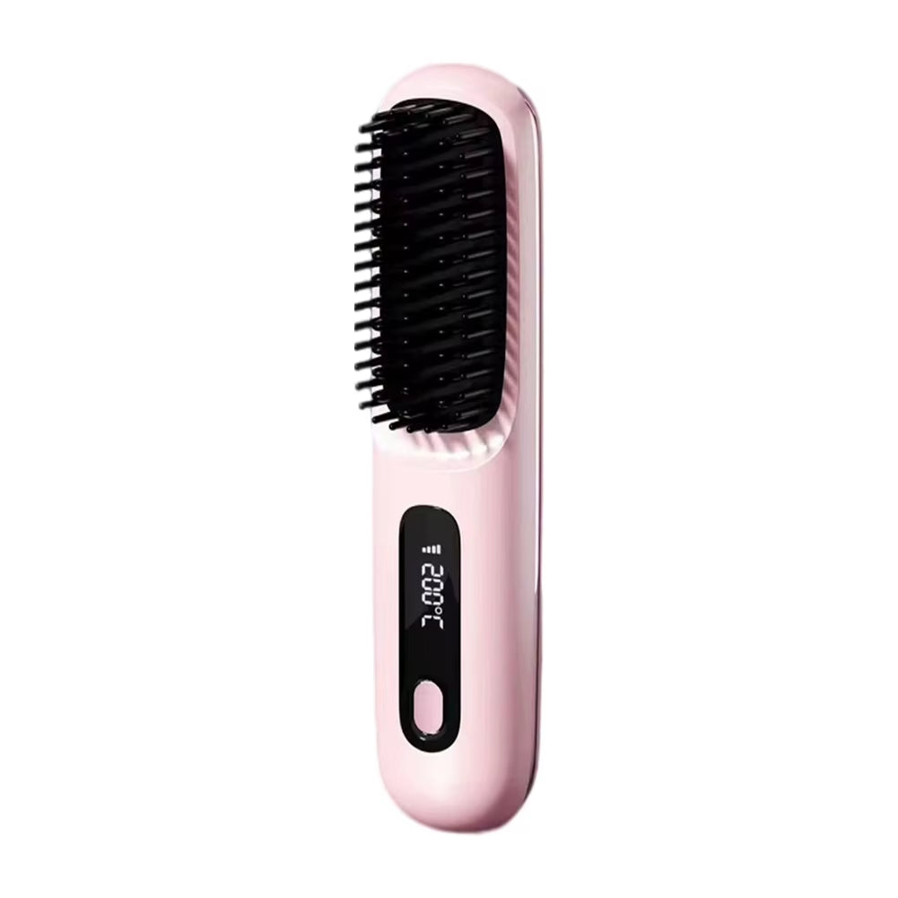 Cordless Hair Straightener Portable Straightener Brush Anti-Scald Negative Ions Hair Straightener Rechargeable for Home Travel