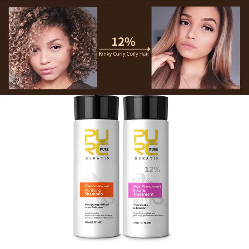 Professional Brazilian Keratin Hair Treatment Cream Straightening Smoothing Scalp Treatment Purifying Shampoo Hair Care
