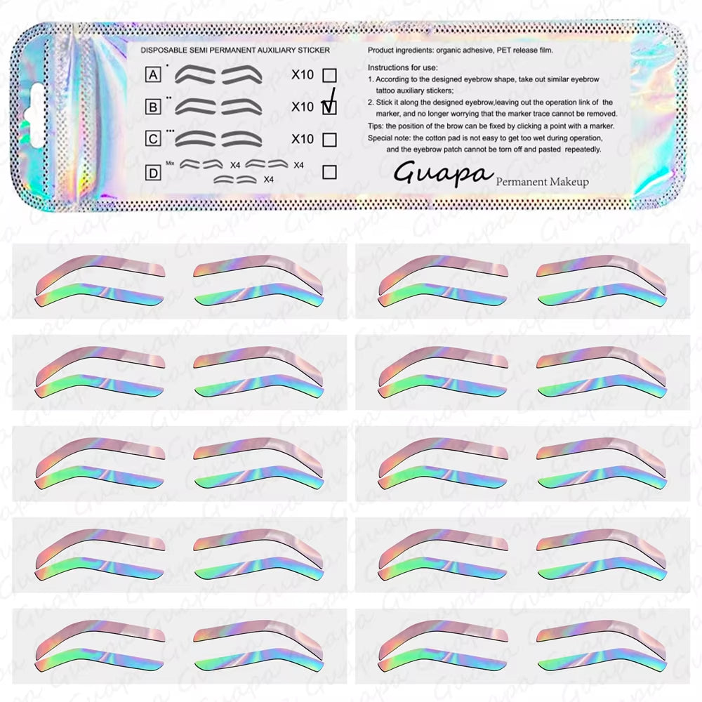 2024 Disposable Eyebrow Design Stencil Eyebrow Tint Airbrush Auxiliary Sticker for Brows Shaping with Single Eyebrowstype Option