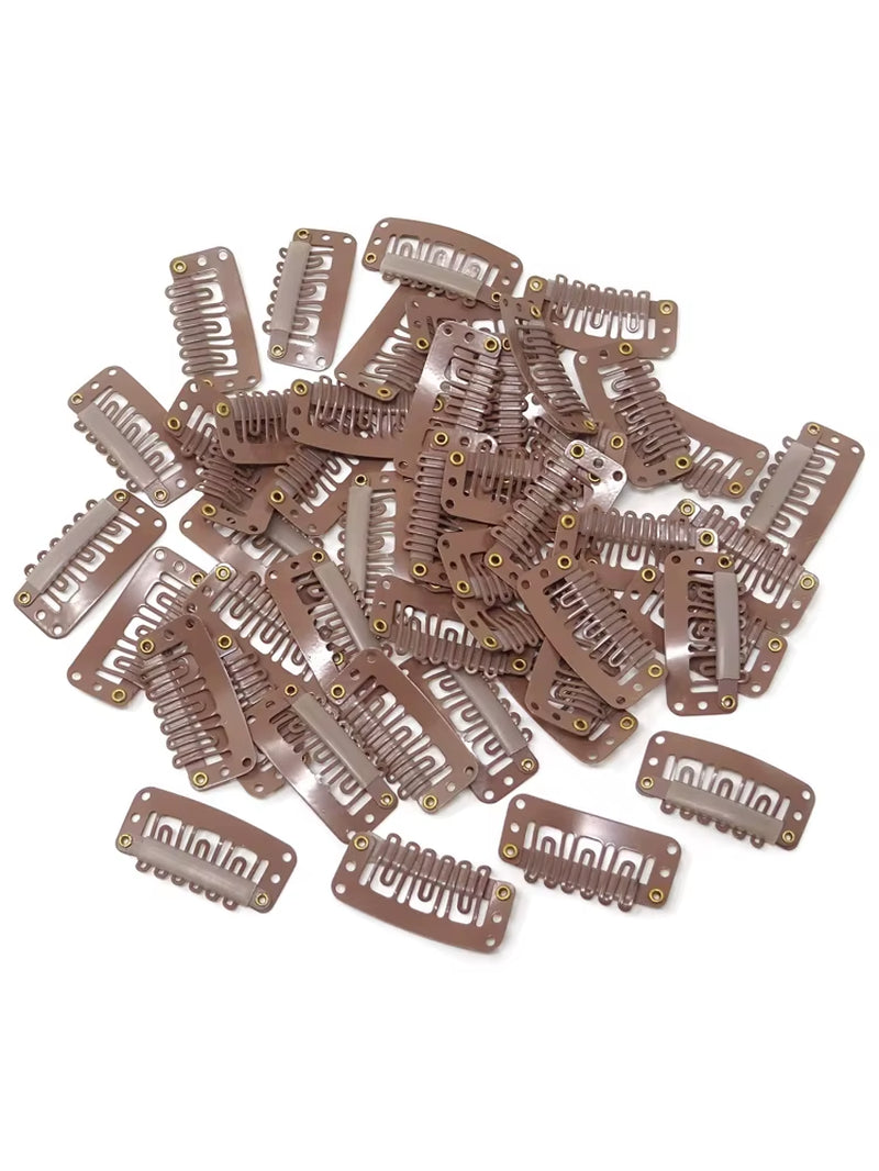 50 Clips for Clip-In Real Hair Wefts Hair Extensions Wig Hair Clip Hair Clips