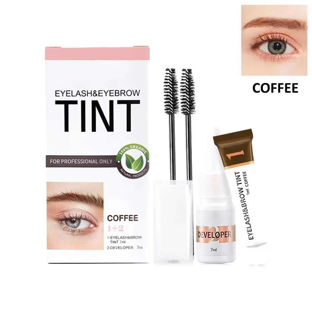 Eyelashes and Eyebrow Tint Dye Professional Eyebrow Dye Waterproof Long-Lasting Eyebrow Brow Kit Semi Permanent Brow Lift